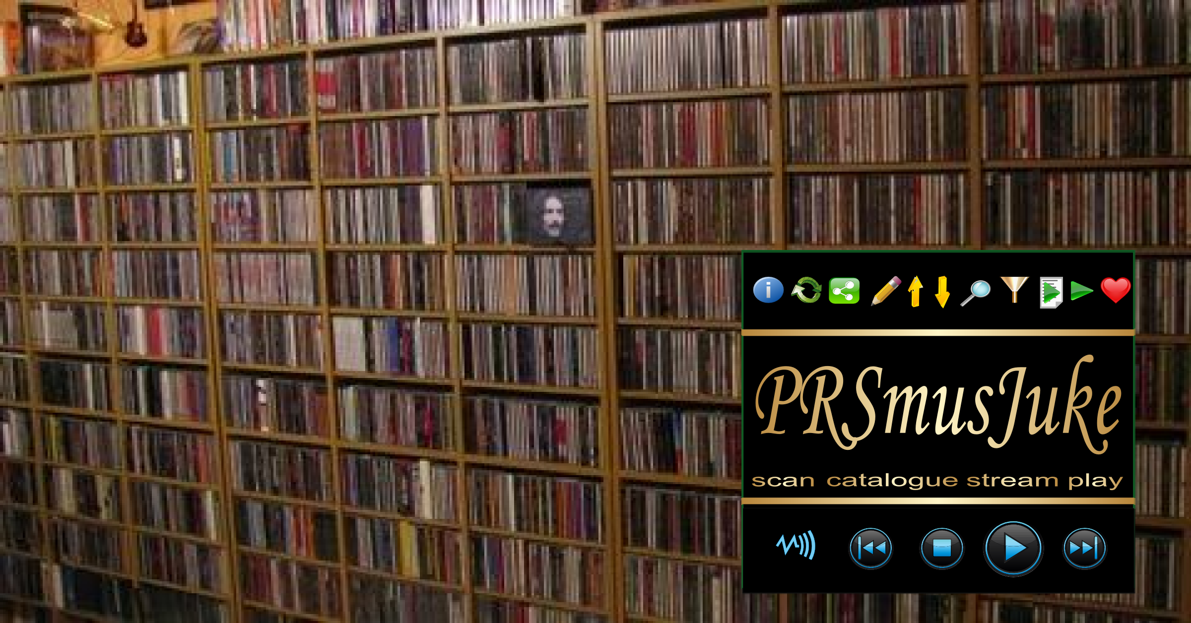 A personal music collection available through PRSmusJuke